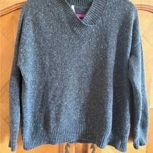 M.J. Watson Gray Cashmere Donegal V-Neck Sweater MJ Watson